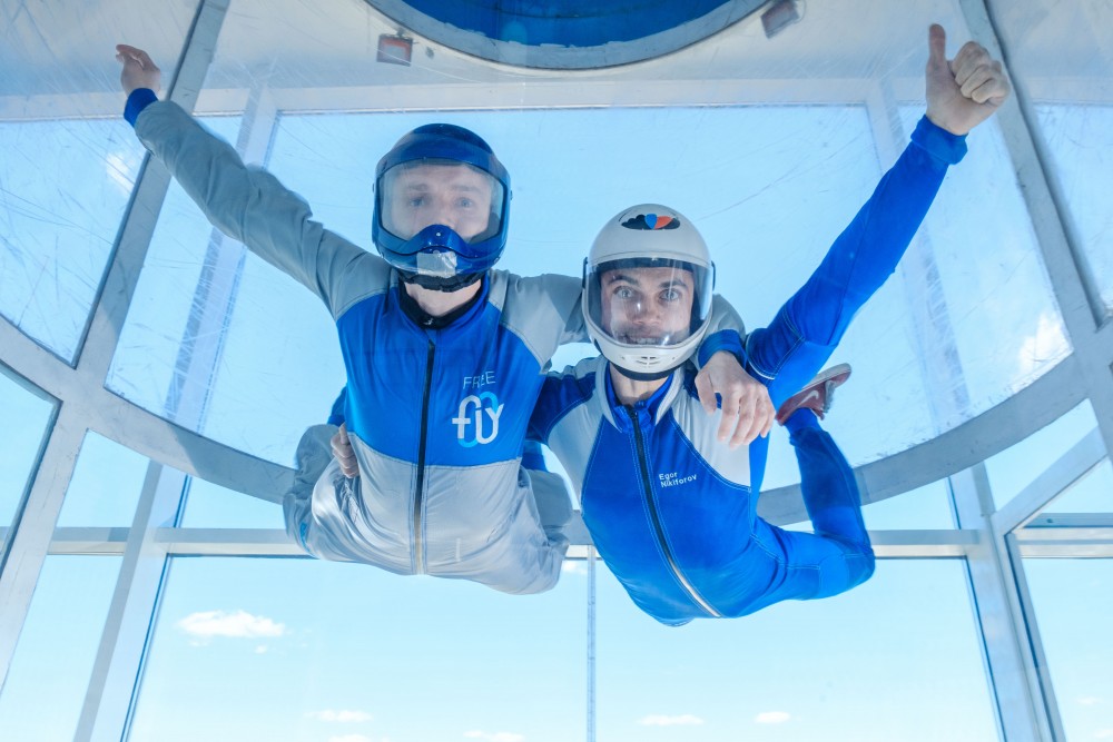 Полет в аэротрубе с видеосъемкой