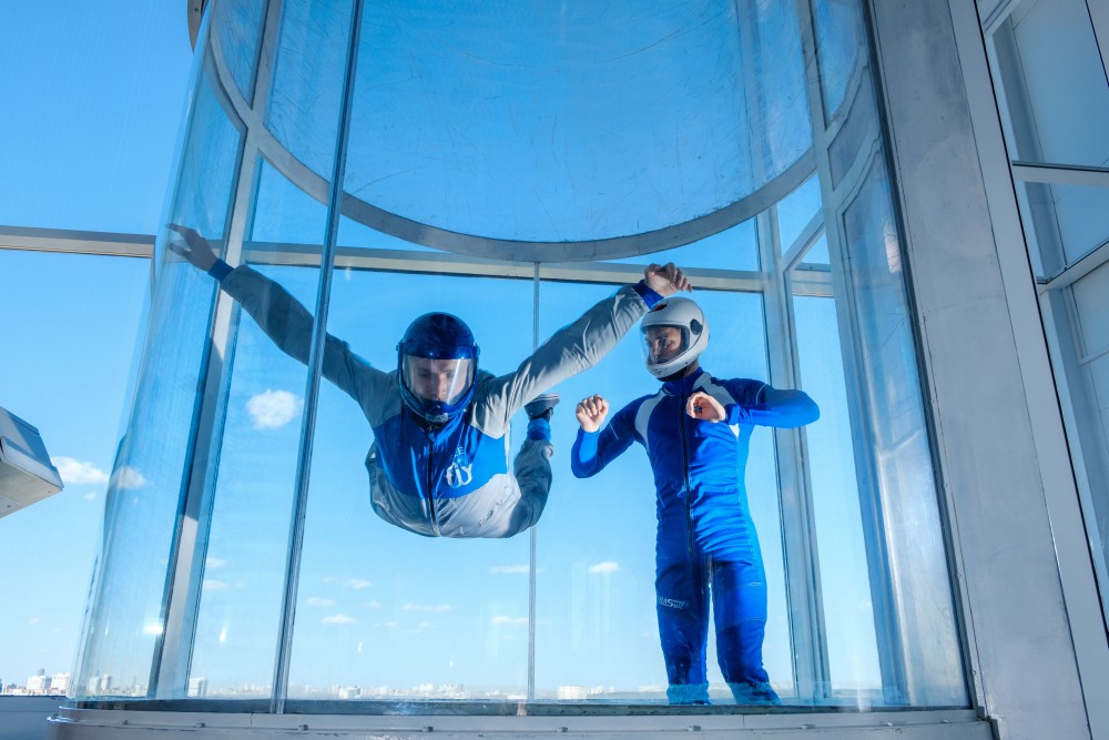 Полет в аэротрубе с видеосъемкой