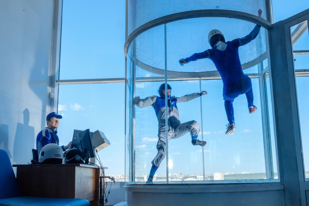 Полет в аэротрубе с видеосъемкой