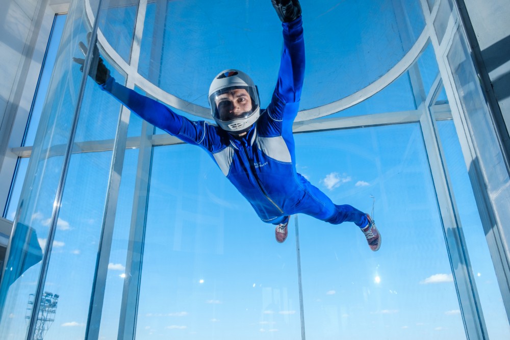 Полет в аэротрубе с видеосъемкой