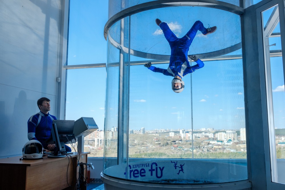 Полет в аэротрубе с видеосъемкой